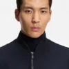 Gebürstete Slim-Fit-Jacke aus Stretch-Flanell Gebürstete Slim-Fit-Jacke aus Stretch-Flanell