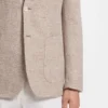 Gemusterte Jacke in Regular-Fit aus einer Leinenmischung