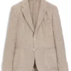 Gemusterte Jacke in Regular-Fit aus einer Leinenmischung