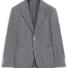 Gemusterte Jacke in Regular-Fit aus einer Leinenmischung