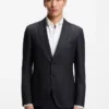 Gemusterte Jacke in Regular-Fit aus Schurwolle