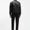 Gemusterte Lederjacke in Regular-Fit