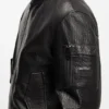 Gemusterte Lederjacke in Regular-Fit