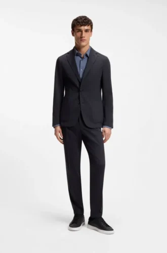 Gemusterte Slim-Fit-Hose aus einem Wollmischgewebe