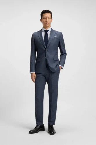 Gemusterte Slim-Fit-Hose aus Stretchstoff
