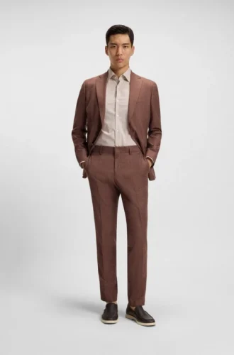 Gemusterte Slim-Fit-Hose aus Stretchstoff