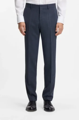 Gemusterte Slim-Fit-Hose aus Stretchwolle