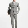 Gemusterte Slim-Fit-Hose aus Stretchwolle