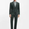 Gemusterte Slim-Fit-Hose aus Stretchwolle