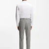 Gemusterte Slim-Fit-Hose aus Stretchwolle