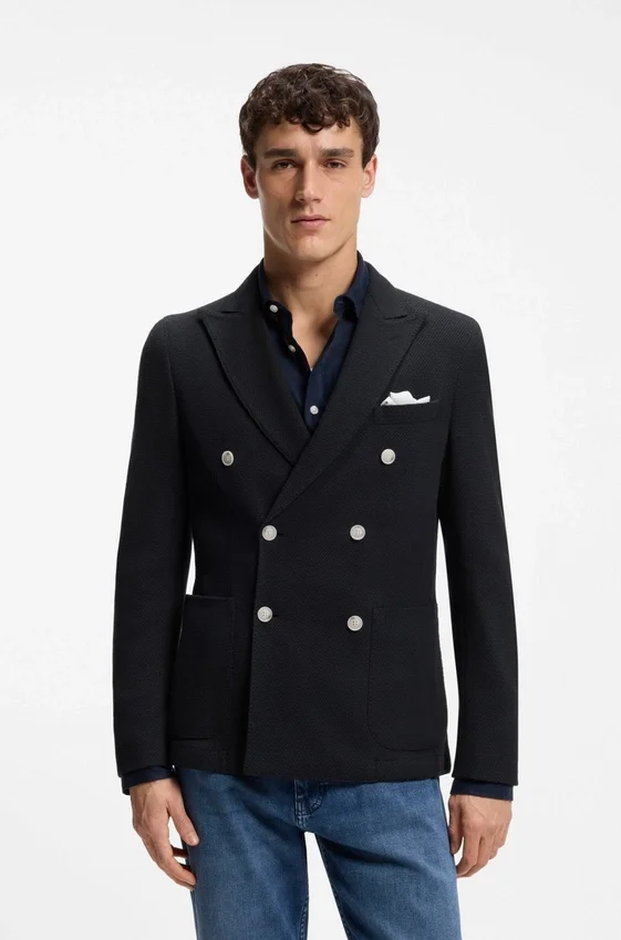 Gemusterte Slim-Fit-Jacke aus Baumwollmischung Gemusterte Slim-Fit-Jacke aus Baumwollmischung