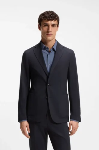 Gemusterte Slim-Fit-Jacke aus einer Wollmischung