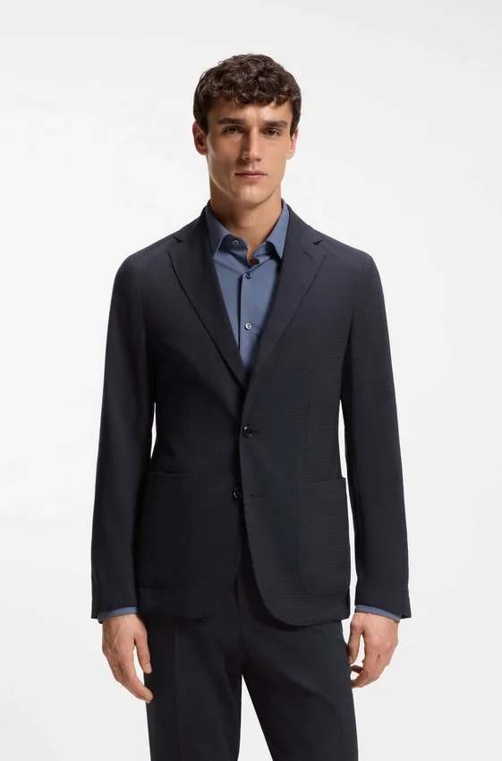 Gemusterte Slim-Fit-Jacke aus einer Wollmischung Gemusterte Slim-Fit-Jacke aus einer Wollmischung