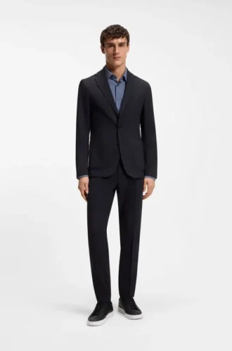 Gemusterte Slim-Fit-Jacke aus einer Wollmischung