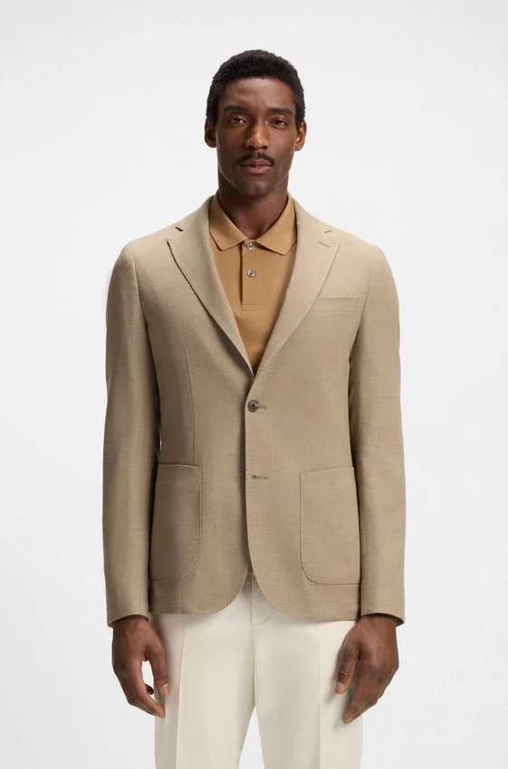 Gemusterte Slim-Fit-Jacke aus komfortablem Stretch-Material Gemusterte Slim-Fit-Jacke aus komfortablem Stretch-Material