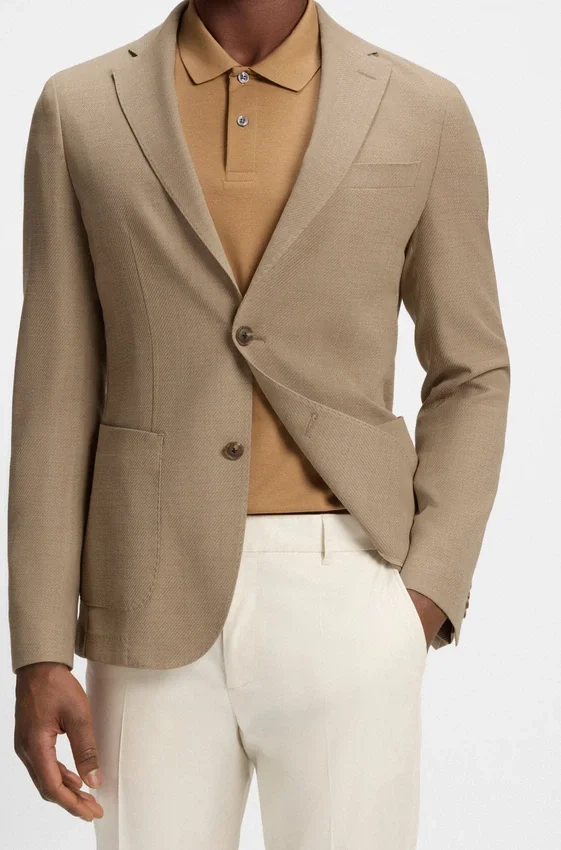 Gemusterte Slim-Fit-Jacke aus komfortablem Stretch-Material Gemusterte Slim-Fit-Jacke aus komfortablem Stretch-Material