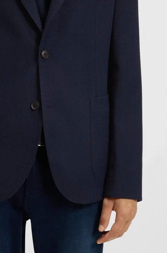Gemusterte Slim-Fit-Jacke aus komfortablem Stretch-Material Gemusterte Slim-Fit-Jacke aus komfortablem Stretch-Material