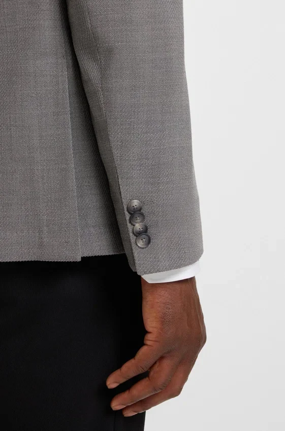 Gemusterte Slim-Fit-Jacke aus komfortablem Stretch-Material Gemusterte Slim-Fit-Jacke aus komfortablem Stretch-Material