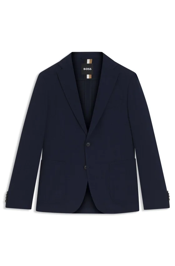 Gemusterte Slim-Fit-Jacke aus komfortablem Stretch-Material Gemusterte Slim-Fit-Jacke aus komfortablem Stretch-Material