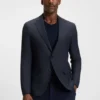 Gemusterte Slim-Fit-Jacke aus Schurwolle