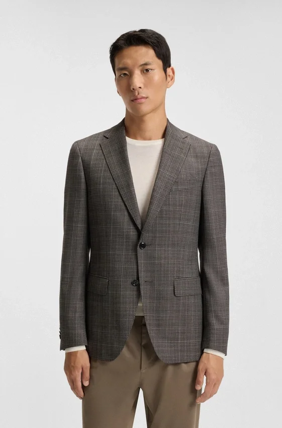 Gemusterte Slim-Fit-Jacke aus Schurwolle Gemusterte Slim-Fit-Jacke aus Schurwolle