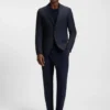 Gemusterte Slim-Fit-Jacke aus Schurwolle