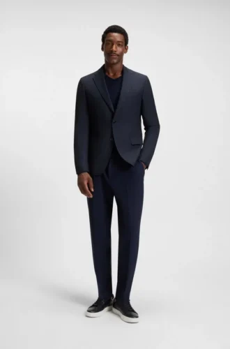 Gemusterte Slim-Fit-Jacke aus Schurwolle