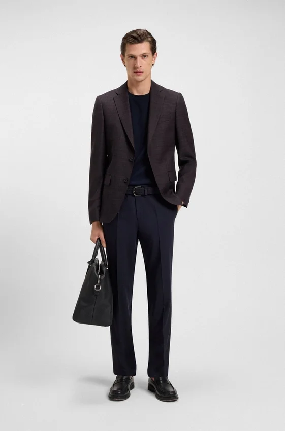 Gemusterte Slim-Fit-Jacke aus Schurwolle Gemusterte Slim-Fit-Jacke aus Schurwolle