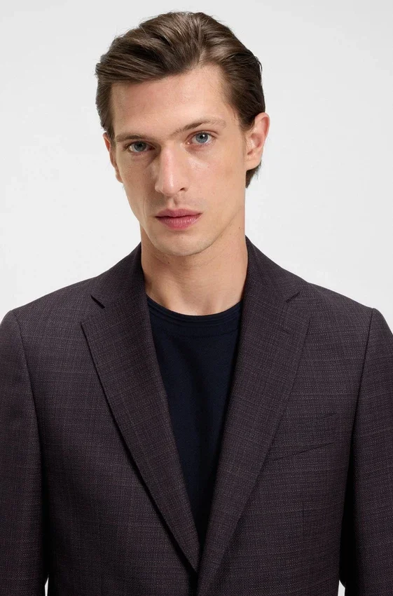 Gemusterte Slim-Fit-Jacke aus Schurwolle Gemusterte Slim-Fit-Jacke aus Schurwolle
