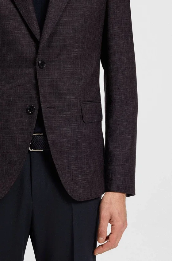 Gemusterte Slim-Fit-Jacke aus Schurwolle Gemusterte Slim-Fit-Jacke aus Schurwolle