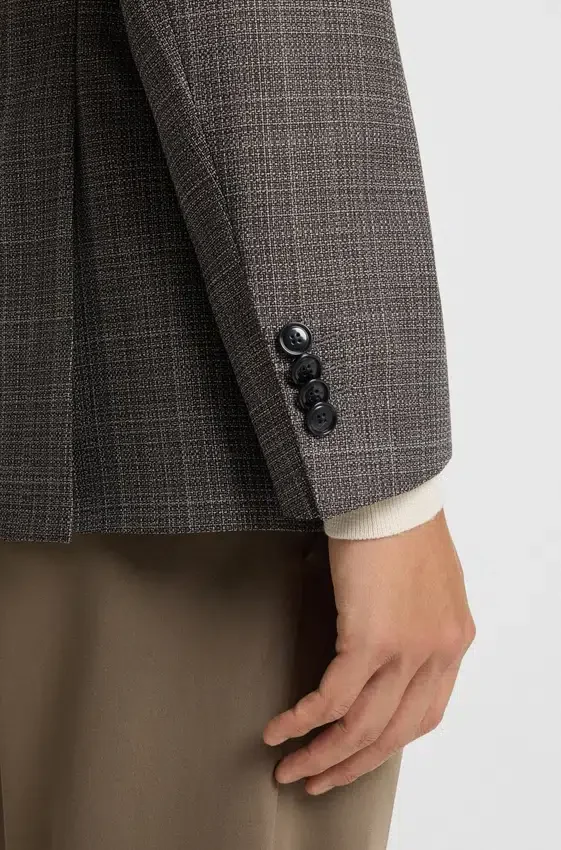 Gemusterte Slim-Fit-Jacke aus Schurwolle Gemusterte Slim-Fit-Jacke aus Schurwolle