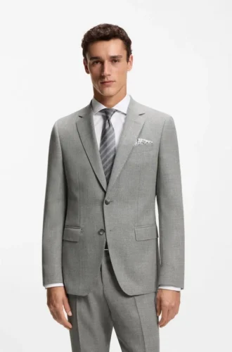 Gemusterte Slim-Fit-Jacke aus Stretchwolle