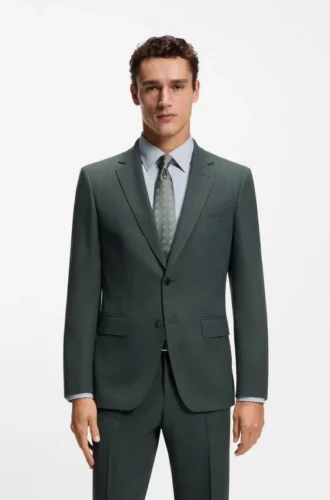 Gemusterte Slim-Fit-Jacke aus Stretchwolle