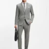 Gemusterte Slim-Fit-Jacke aus Stretchwolle