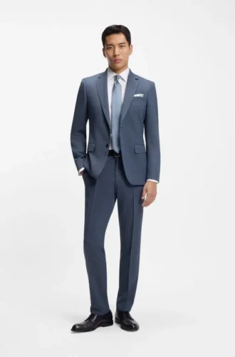 Gemusterte Slim-Fit-Jacke aus Stretchwolle