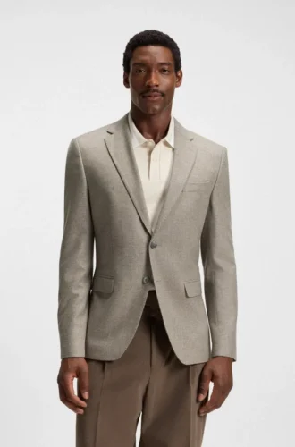 Gemusterte Slim-Fit-Jacke aus Wolle und Kaschmir
