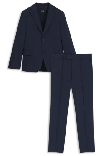 Gemusterter Slim-Fit-Anzug aus Stretchwolle