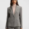 Gemusterter Slim-Fit-Blazer aus einer Wollmischung
