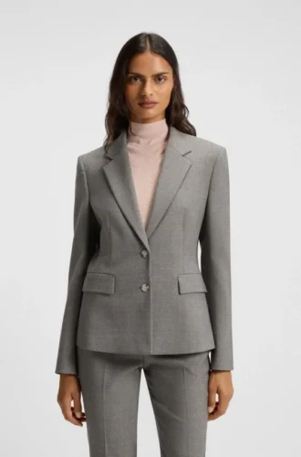 Gemusterter Slim-Fit-Blazer aus einer Wollmischung