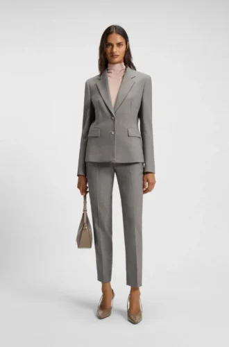 Gemusterter Slim-Fit-Blazer aus einer Wollmischung