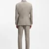 Gemusterter zweiteiliger Slim-Fit-Anzug aus einer Woll-Seiden-Mischung