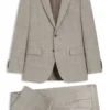 Gemusterter zweiteiliger Slim-Fit-Anzug aus einer Woll-Seiden-Mischung