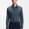 Gemustertes Slim-Fit-Hemd aus Performance-Stretch-Jersey