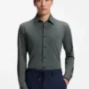 Gemustertes Slim-Fit-Hemd aus Performance-Stretch-Jersey