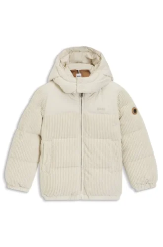 Gepolsterte Kinderjacke mit Cord-Details