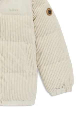 Gepolsterte Kinderjacke mit Cord-Details