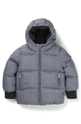 Gepolsterte Kinderjacke mit durchgehendem Karomuster und Monogrammen
