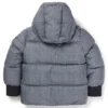 Gepolsterte Kinderjacke mit durchgehendem Karomuster und Monogrammen