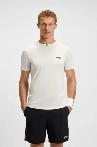 Geruchsneutrales Slim-Fit-T-Shirt aus Stretch-Piqué
