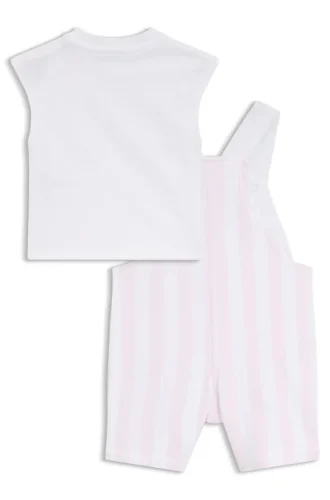 Geschenkset aus Baumwoll-Latzhose und T-Shirt für Babys